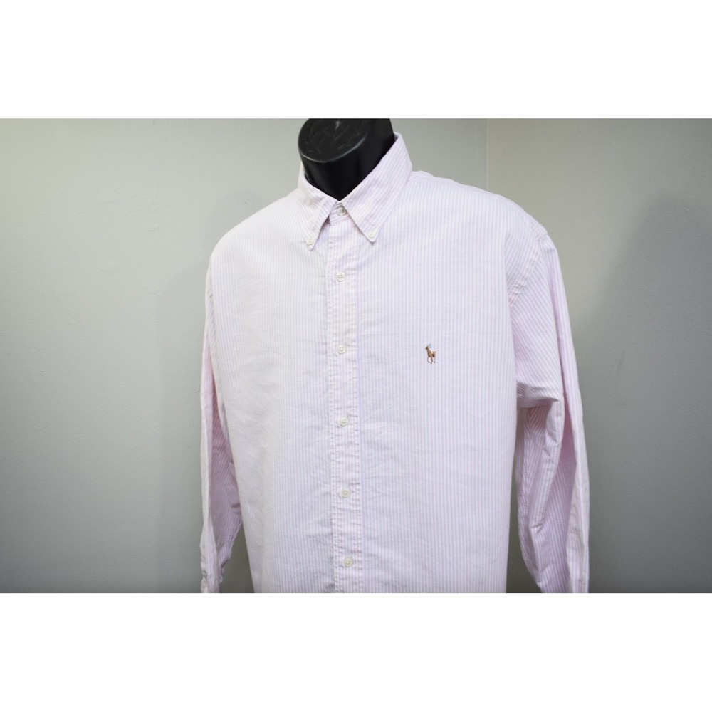VTG Polo Ralph Lauren Dress Shirt Striped Long Sleeve Mens Size 16.5-33 Large - Picture 3 of 9